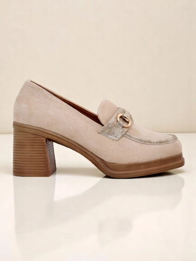 Royalfashion Mocasini cu toc gros pentru femei Apareus