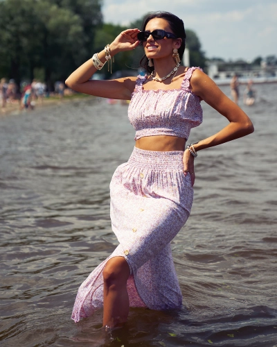 Royalfashion Set floral roz pentru femei