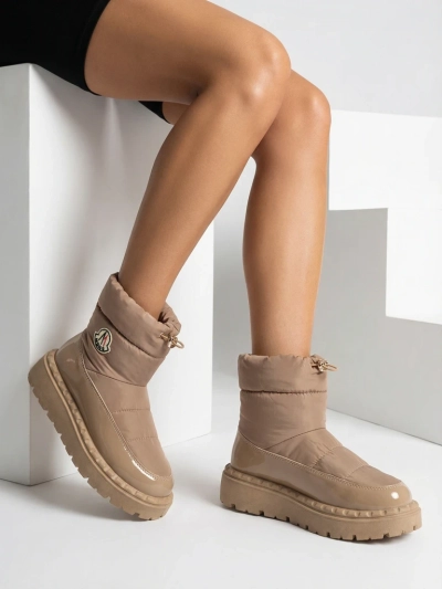 Royalfashion Cizme de zăpadă slip-on pentru femei de culoare maro Ireda