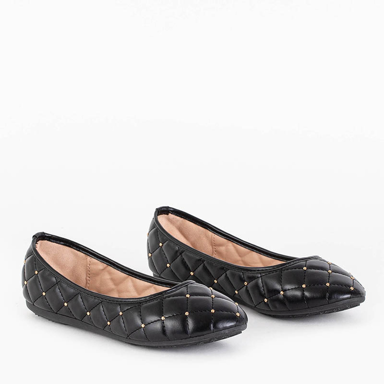 Interesanti balerini matlasati dama negre cu jeturi Binolis - Incaltaminte