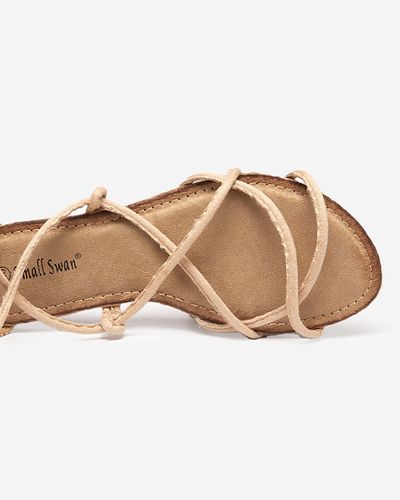 Sandale gladiator bej la mijlocul gambei Jeniso - Încălțăminte