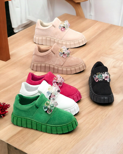 Royalfashion Pantofi sport cu pietre colorate Resinello