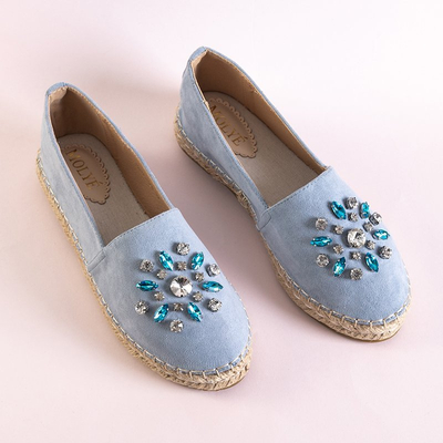 OUTLET Espadrile dama albastre cu ornamente Lucila - Încălțăminte