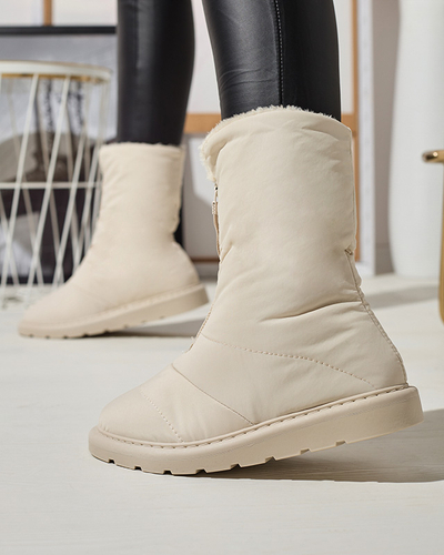 Pantofi de damă bej a'la cizme de zăpadă Tirigga- Footwear