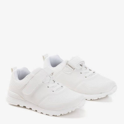 OUTLET Încălțăminte albă pentru copii din piele ecologică mată Craizy - Încălțăminte