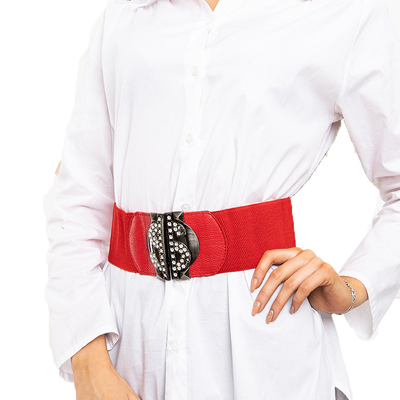 Curea Rosie Elastica Dama cu Zirconiu Cubic - Accesorii