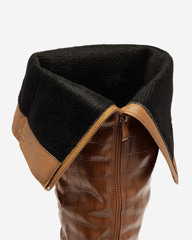 Cizme de damă de culoare camel Mastiu- Încălțăminte