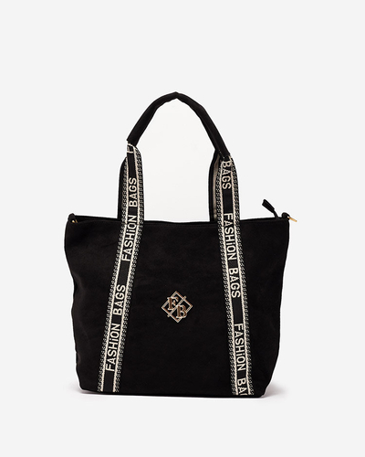 Royalfashion Geantă de mână neagră pentru femei din piele ecologică