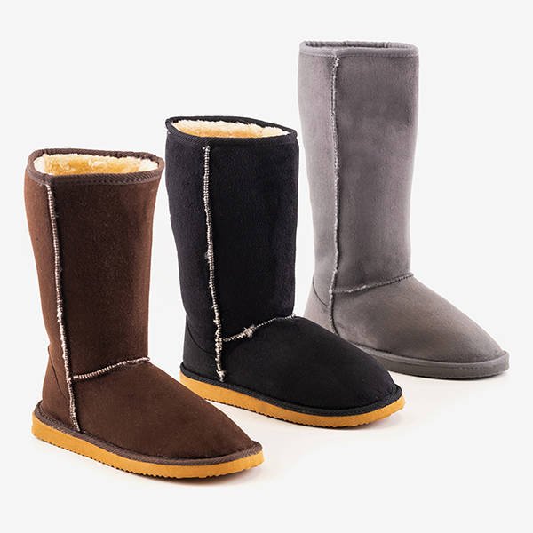 Cizme de zăpadă calde pentru femei în gri Shaea - Încălțăminte