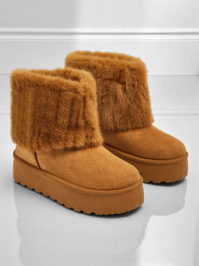 Ghete tip snowboots de damă cu blană artificială Irelle