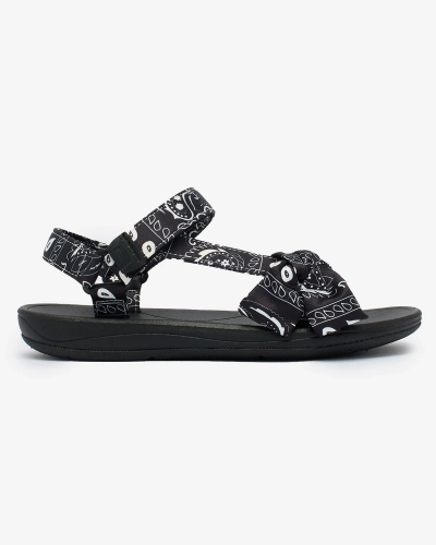 Royalfashion Sandale negre pentru femei cu fundiță Oyall