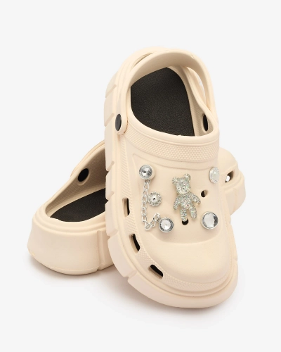 Royalfashion Șlapi de cauciuc pentru femei Cream Kooranza