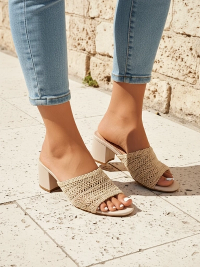 Royalfashion Dames slippers met blokhak Sole Bloom