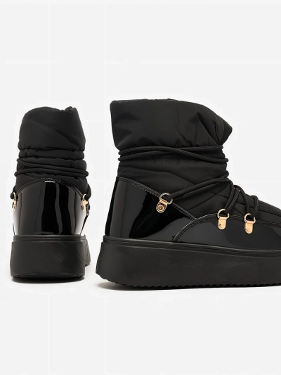 Royalfashion Cizme de zăpadă slip-on pentru femei în negru Dabenda