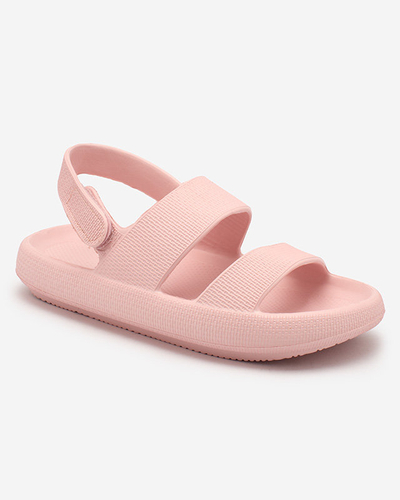 Royalfashion Sandale cu velcro din cauciuc pentru copii roz strălucitor Flexi Steps