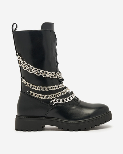 Royalfashion Cizme bagger de damă în negru Goserre