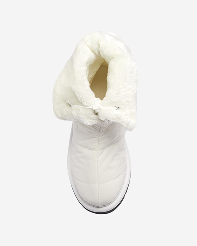 Pantofi de damă albi a'la cizme de zăpadă Amirfu- Footwear