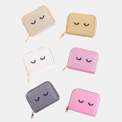 Portofel mic pentru femei din brocart fuchsia - Portofel