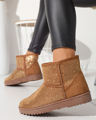 Cizme de zăpadă damă cu zirconii cubi de cămilă Rudis - Încălțăminte