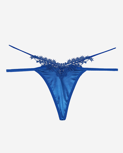 Tanga dama din dantela cobalt - Lenjerie intima