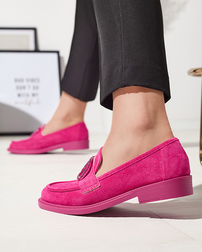 Mocasini de damă fucsia cu decor Fogras- Footwear