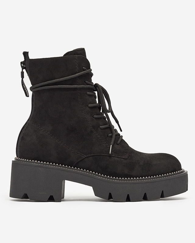 Cizme de damă negre cu toc negru Savet- Footwear