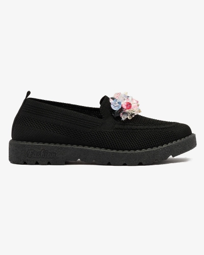Royalfashion Pantofi de damă negri înfrumusețați pe jumătate Enweta