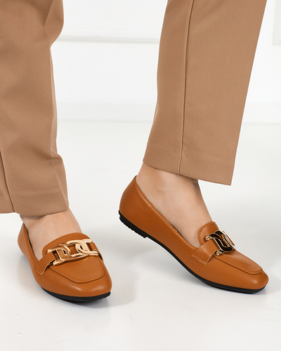 Mocasini de dama camel Melukia - Pantofi