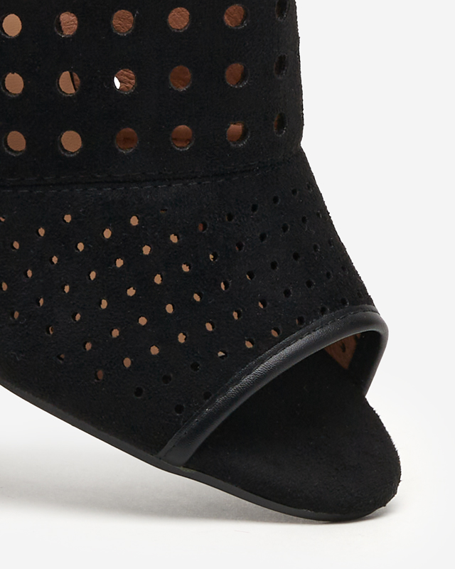 Sandale de damă ajurate negre pe stâlp Kholi - Încălțăminte