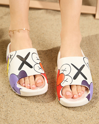 OUTLET Papuci albi dama de la Elmino - Incaltaminte