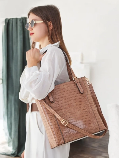 Royalfashion Geantă de femei lacuită cu embosare