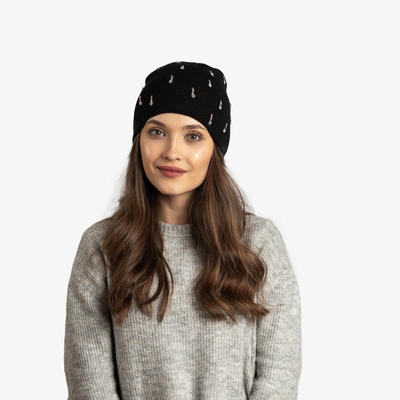 Palarie neagra dama cu zirconiu cubic - Accesorii