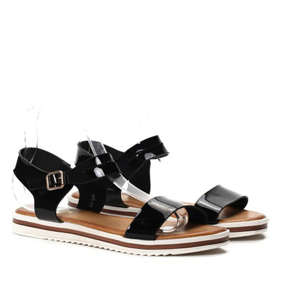 Sandale negre pe talpă groasă de la Potenza - Încălțăminte