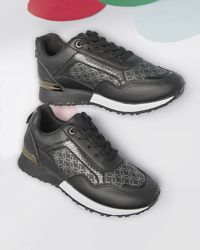 Pantofi sport cu șiret negru de damă Mnerio- Footwear