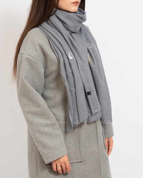 Royalfashion Gray Eșarfă subțire pentru femei gri cu sclipici