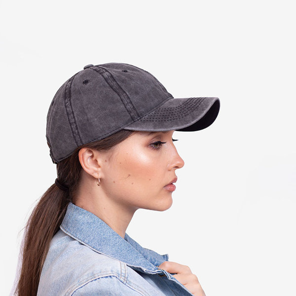 Șapcă de baseball din denim negru de damă - Accesorii