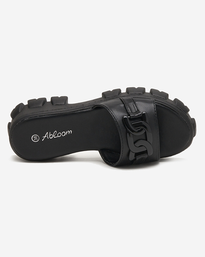 Papuci de dama negri pe talpa mai groasa. Inza - Incaltaminte