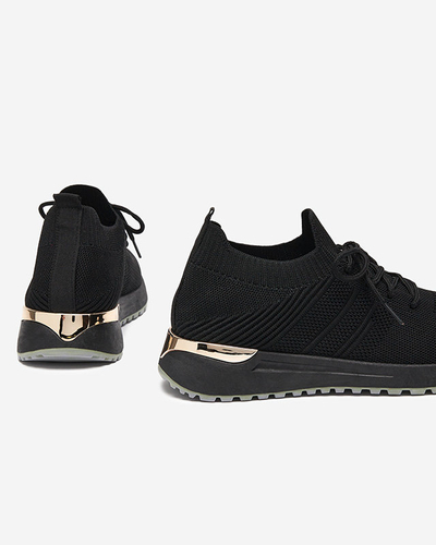 Sneakers Dama Mistrale Negri cu Toc Plat