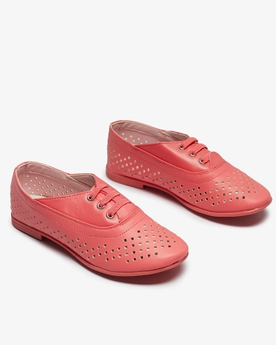 Mocasini roz traforați pentru copii Janno- Footwear
