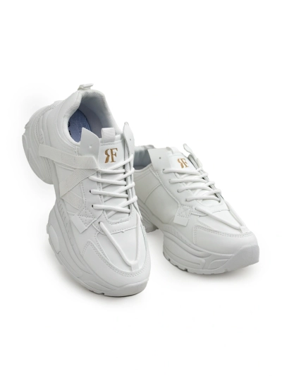 Sneakers damă albi Arete din piele ecologică, toc plat, colecția de primăvară