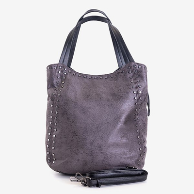 Geantă de mână pentru femei cu strasuri în gri - Genți de mână