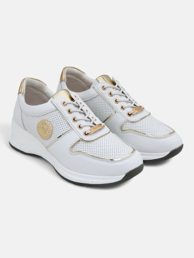 Sneakers damskie koturny Calista Athena białe skóra ekologiczna