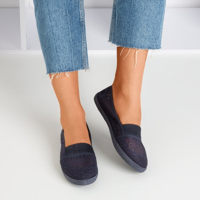 Balerini de dantelă bleumarin - pe dantelă Noremies - Încălțăminte