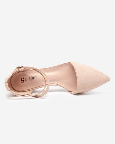 Sandale de damă bej pe stâlp Crisco - Încălțăminte