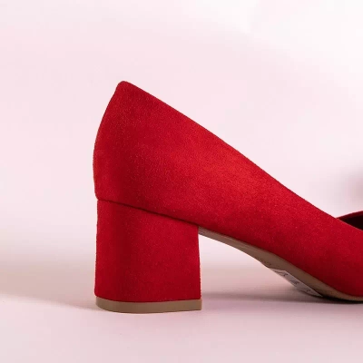 OUTLET Pompă de damă roșie cu toc mic Yoli - Încălțăminte