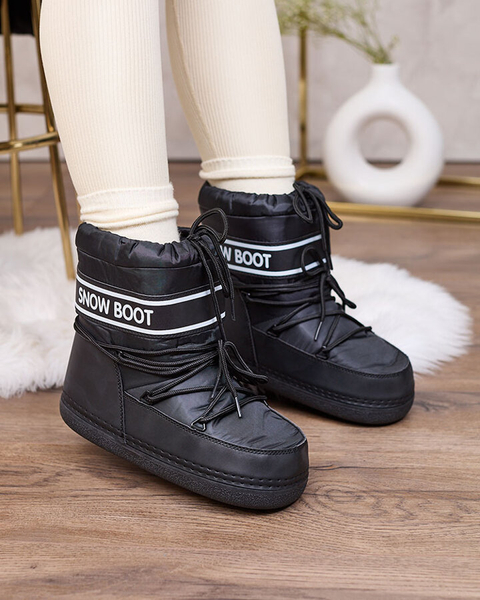 Royalfashion Cizme de zăpadă pentru femei negre cu cizmă Soblesia