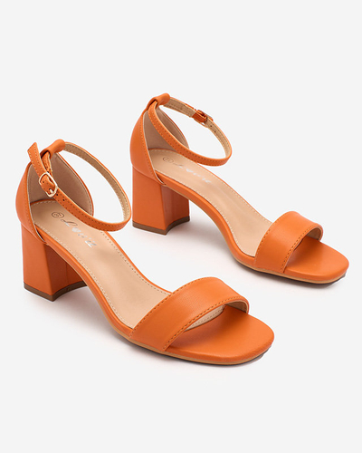Royalfashion Orange Sandale cu toc mic Charm Steps pentru femei