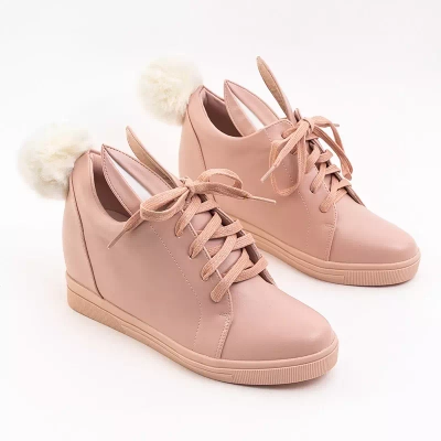 OUTLET Tenisi sport de dama roz cu pana cu pompon Estii - Incaltaminte