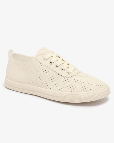 Royalfashion Pantofi de tenis de damă bej, cu barete, pentru femei Salomp