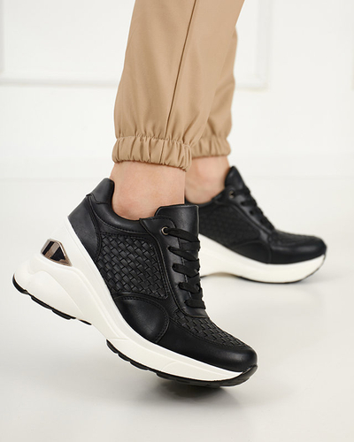 OUTLET Pantofi sport de dama negri pantofi sport pe toc interior Renel - Incaltaminte